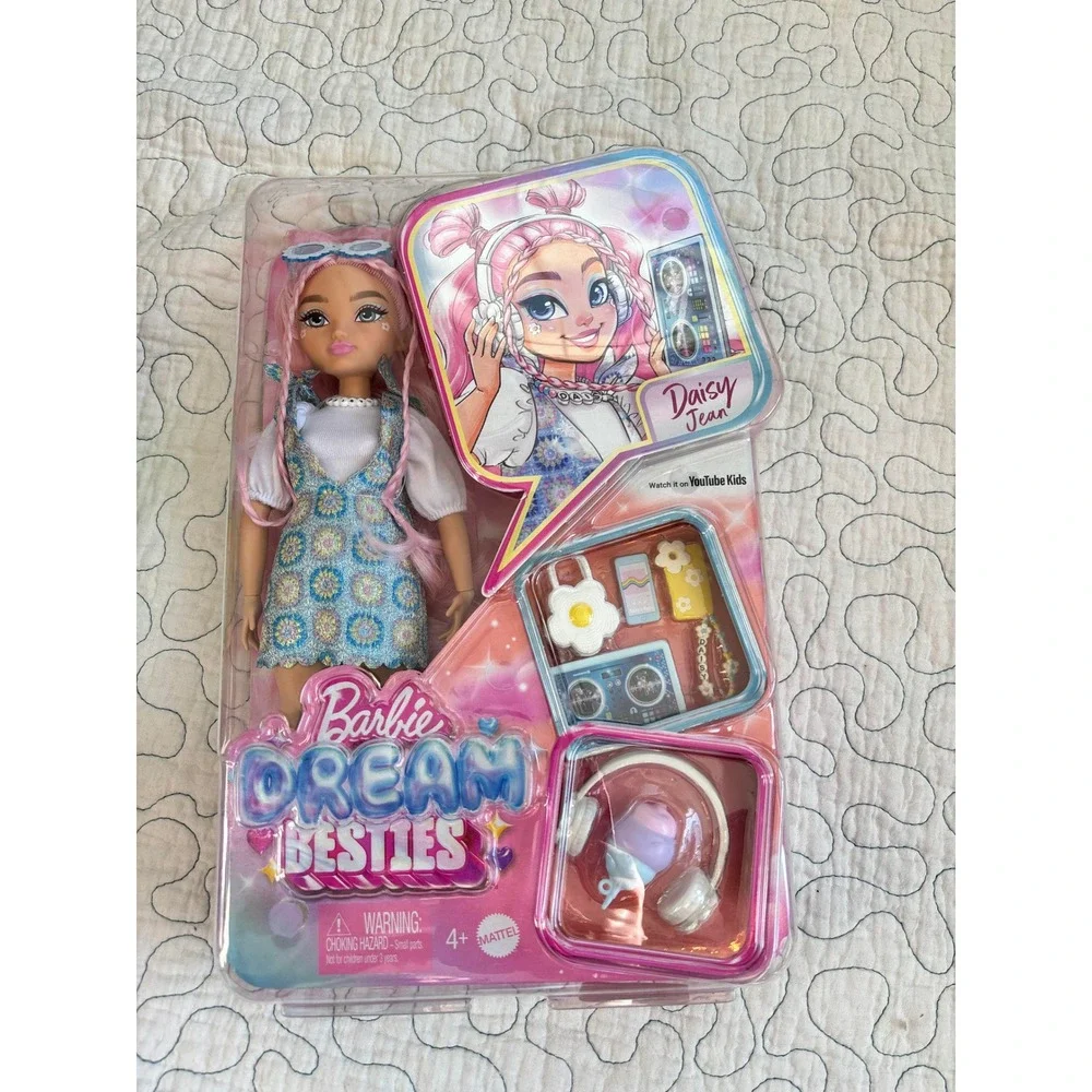 Mattel Barbie Dream Besties Daisy Jean Doll Pink Hair Floral Dress Accessories